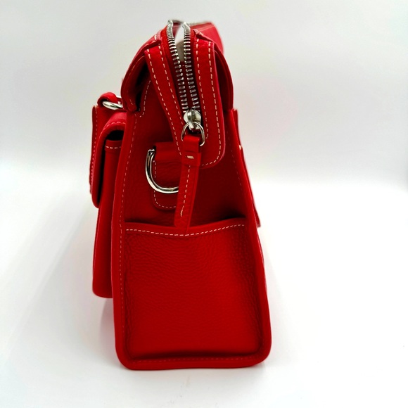 Dooney & Bourke red, pebbled leather double pocket tote. NWOT - Picture 9 of 12